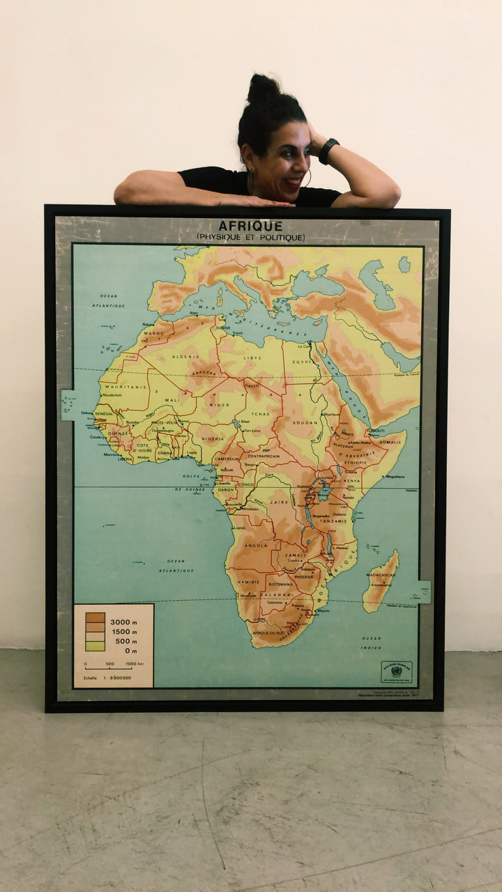 Vintage map, Africa, French, 1960s