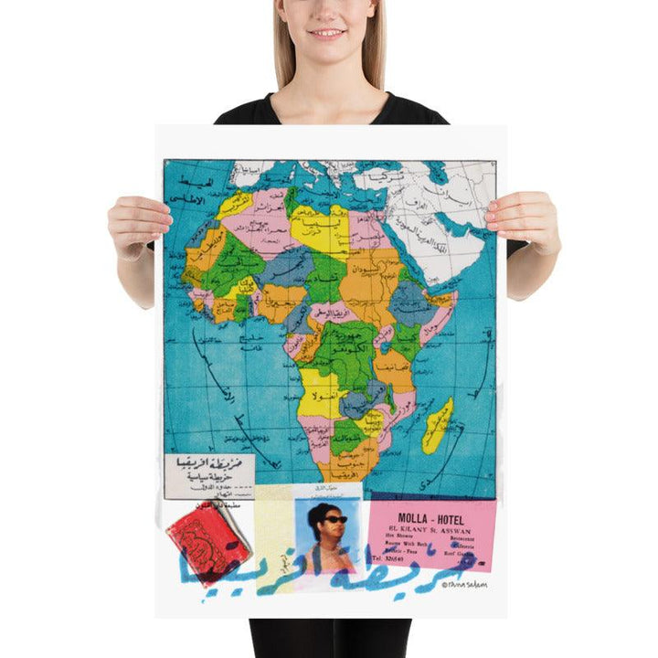Vintage map, Vintage geographical  school map, Vintage map of Africa, Middle East, Interior design, home interior design, office interior design, hotel interior design, restaurant interior design, collage