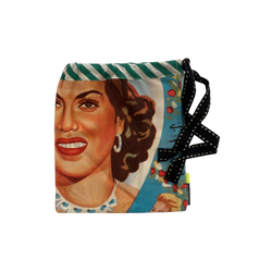 Pouch bag, pop art, mixed media, vintage, textiles, 1950s