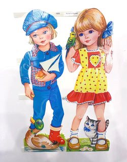 Girl meets Boy sticker, vintage stickers, Alistair Allen Reproduction 