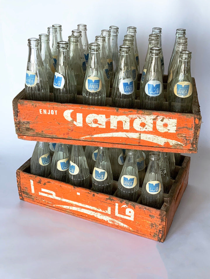 Vintage Pop Bottles In Wooden Crates 1960’s - Rana Salam SHOP