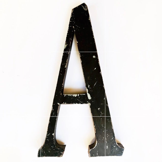 Vintage alphabet, large metal letter A